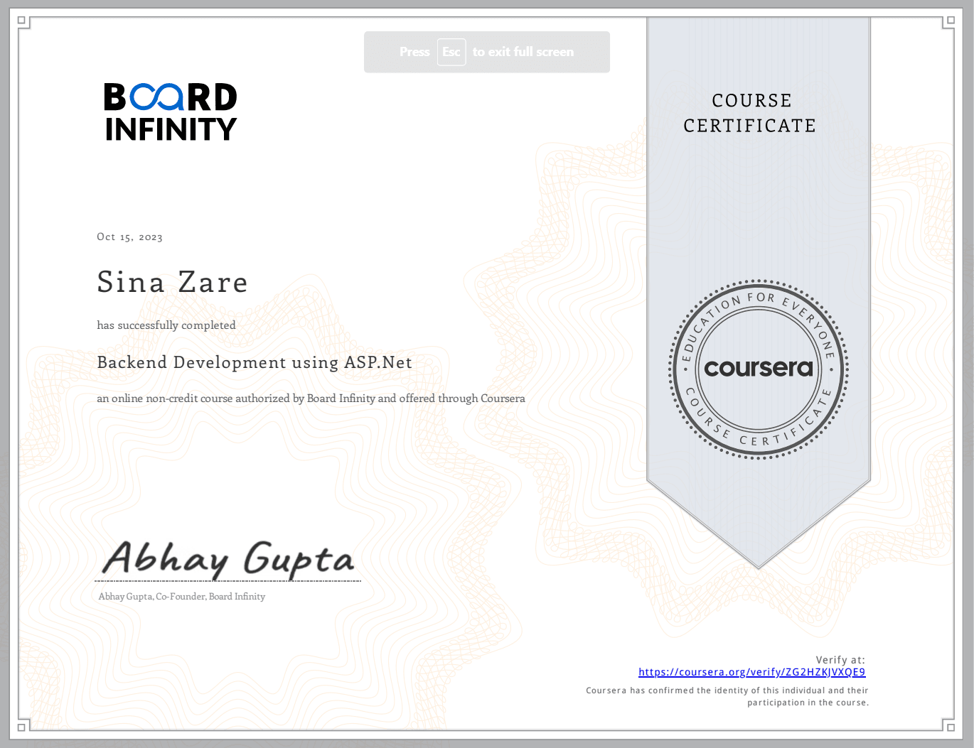 Certificate 2